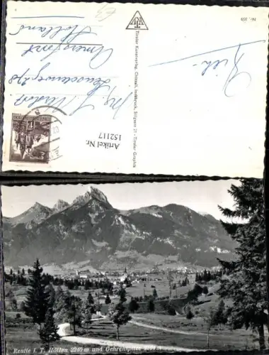 152117,Reutte m. Höllen u. Gernspitze Ansicht 1958