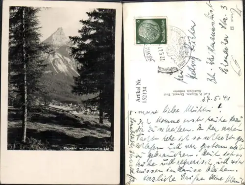 152134,Ehrwald Ansicht m. Sonnenspitz 1941