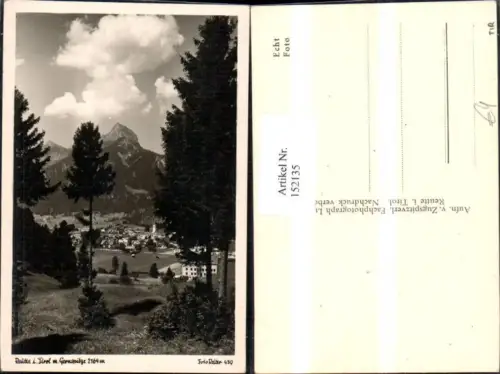 152135,Reutte m. Gernspitz Ansicht m. Bäumen