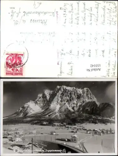 153142,Foto Ak Ehrwald m. Zugspitzmassiv Winteransicht
