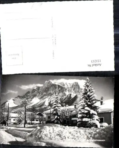 153213,Foto Ak Ehrwald m. Zugspitzmassiv Winter