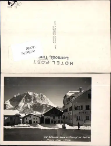 160602,Lermoos in Tirol Strassenansicht Hotel Post 1940