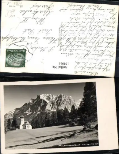 174916,Rochuskapelle b. Biberwier m. Zugspitze Kapelle