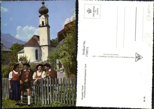 174971,Ehrwald Kirche Ehrwalder Tracht Trachtenverein