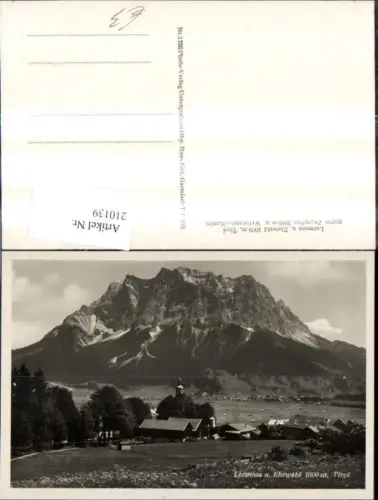 210139,Foto Ak Lermoos u. Ehrwald geg. Zugspitze u. Wetterstein-Massiv