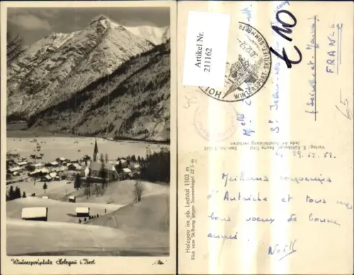 211162,Holzgau i. oberen Lechtal Totale Blick v. Skihang geg. Sonnenkogel Winterbild
