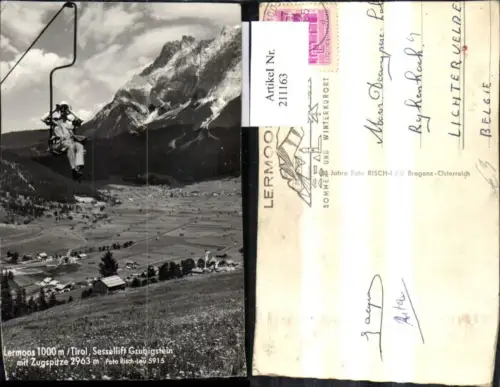 211163,Lermoos Totale Sessellift Grubigstein m. Zugspitze pub Risch Lau 5915