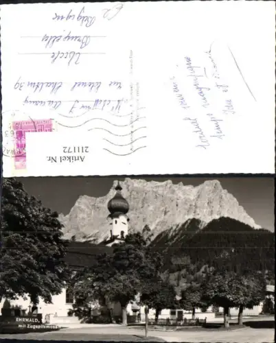 211172,Ehrwald i. Tirol Kirche m. Zugspitzmassiv