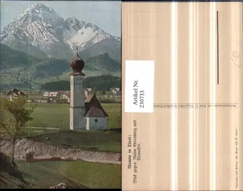 230733,Reutte Kirche Blick geg. Ruine Ehrenbeg u. Thaneller