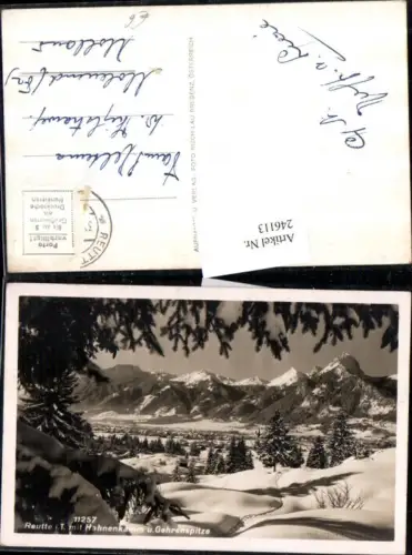 246113,Reutte in Tirol Teilansicht m. Hahnenkamm u. Gehrenspitze Winterbild