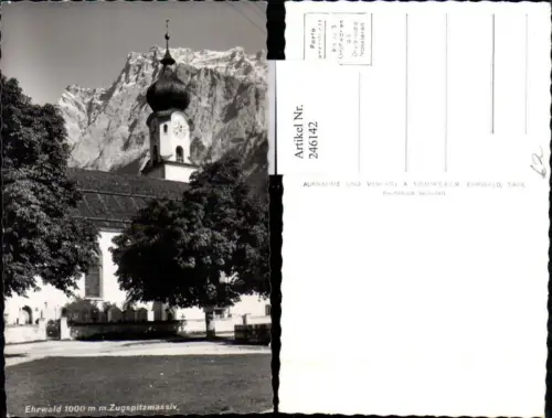 246142,Ehrwald Kirche m. Zugspitzmassiv