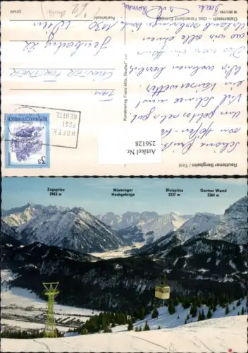 256128,Reuttener Bergbahn Seilbahn b. Reutte Bergkulisse Zugspitze Winterbild