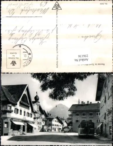 256136,Reutte in Tirol Hauptstraße Straßenansicht Friseur Adalbert Singer Hotel Post Bus