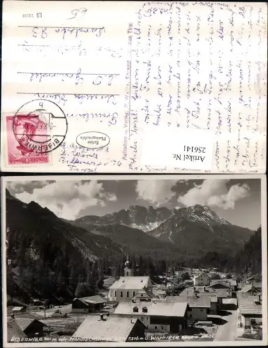 256141,Biberwier Teilansicht Kirche m. Handschuhspitze u. Wanneck Bergkulisse