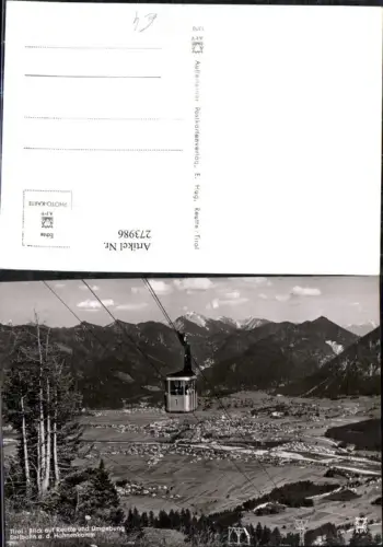 273986,Blick auf Reutte u. Umgebung Totale Seilbahn auf d. Hahnenkamm Bergkulisse