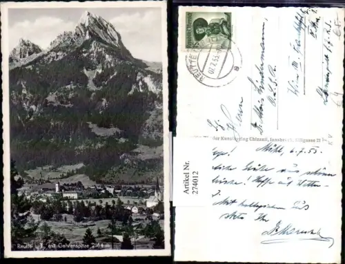 274012,Reutte Totale m. Gehrenspitze Bergkulisse
