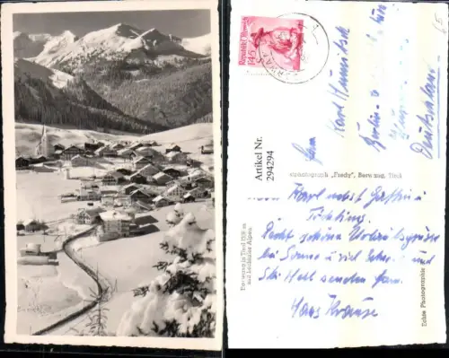 294294,Berwang in Tirol Totale m. Lechtaler Alpen Bergkulisse Winterbild