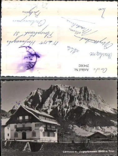 294302,Lermoos Gasthaus Edelweiss m. Zugspitzmassiv Bergkulisse