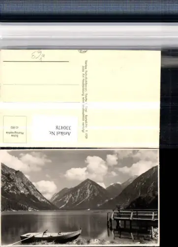 330478,Foto AK Plansee See b. Reutte Bergkulisse Steg Ruderboot pub Foto Kohlbauer