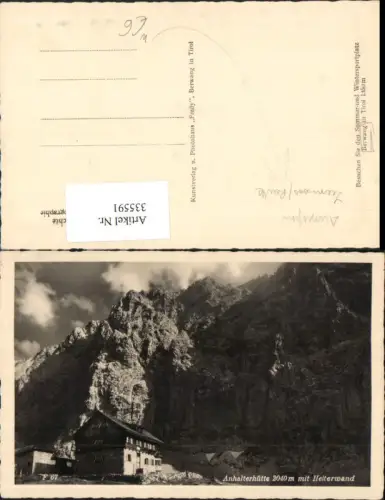 335591,Anhalterhütte Berghütte b. Namlos m. Heiterwand Bergkulisse