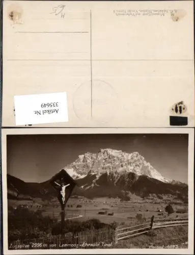 335649,Zugspitze von Lermoos Ehrwald Bergkulisse Wegkreuz