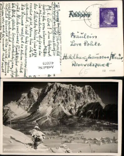 413375,Ehrwald Totale m. Zugspitzmassiv Bergkulisse Winterbild