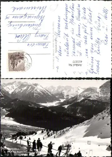 413377,Reutte Blick vom Hahnenkamm auf Zugspitze Bergkulisse Winterbild