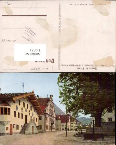 413381,Reutte Hauptstraße m. Rathaus u. Historischer Linde Brunnen