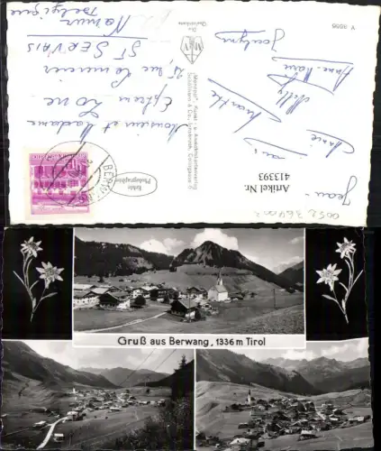 413393,Gruß aus Berwang Totale Sessellift Edelweiß Mehrbildkarte