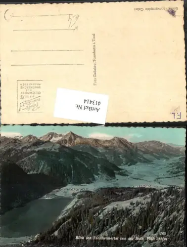 413414,Blick ins Tannheimertal von d. Roth-Flüh b. Tannheim Bergkulisse