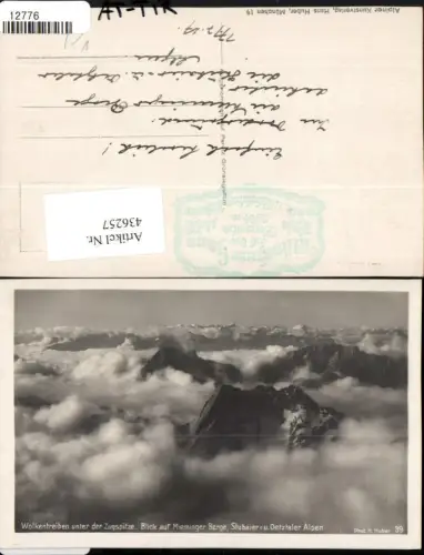 436257,Nebelmeer unter der Zugspitze b. Ehrwald m. Mieminger Berge Bergkulisse pub H. Huber 39