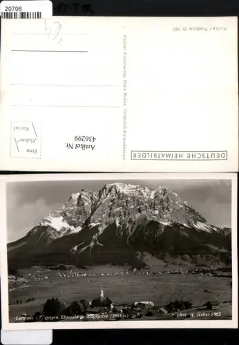 436299,Lermoos Totale geg. Ehrwald u. Zugspitze Bergkulisse pub H. Huber 5602
