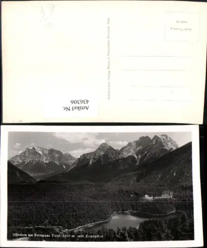 436306,Blindsee See b. Biberwier m. Zugspitze Bergkulisse