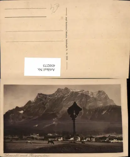 450275,Ehrwald Teilansicht Kreuz m. Zugspitze Bergkulisse