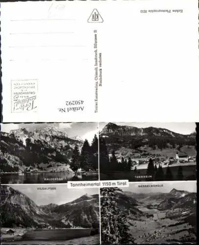 450292,Tannheim Nesselwängle Totale Vilsalpsee Mehrbildkarte