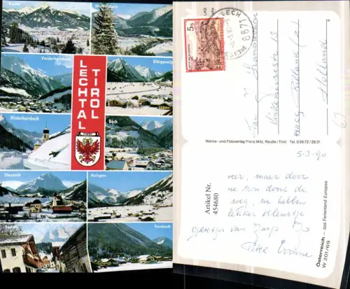 454680,Reutte Stanzach Holzgau Forchach Totale Mehrbildkarte