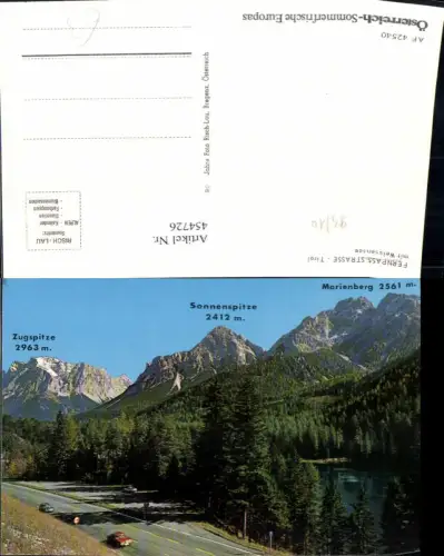 454726,Fernpassstraße b. Biberwier Weissensee Bergkulisse