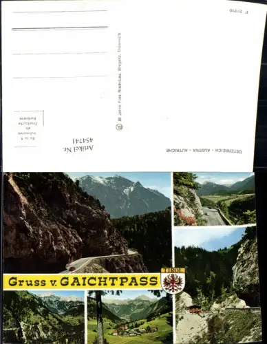 454741,Gaichtpass b. Nesselwängle Straße Mehrbildkarte
