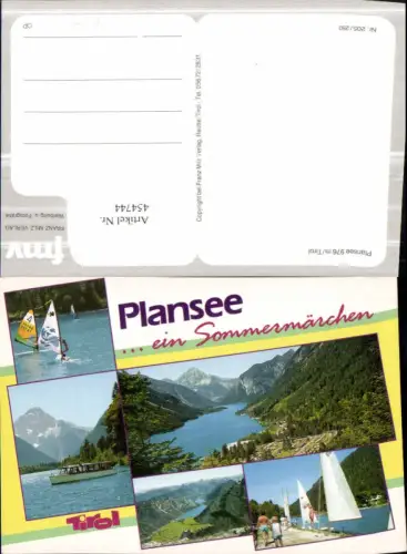 454744,Plansee See b. Reutte Segler Boot Mehrbildkarte