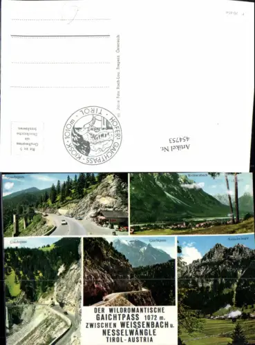 454753,Gaichtpass b. Nesselwängle Weissenbach Totale Mehrbildkarte