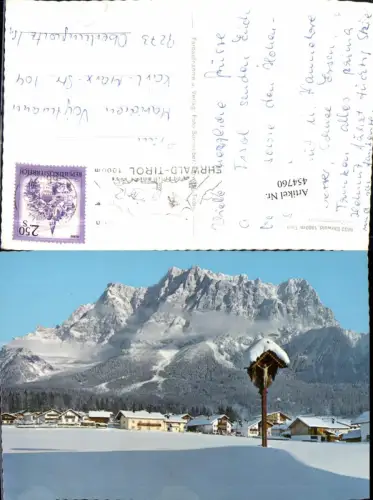 454760,Ehrwald Teilansicht m. Zugspitzmassiv Bergkulisse Winterbild