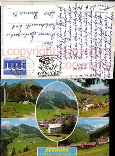 471869,Berwang in Tirol Totale Wegkreuz Mehrbildkarte