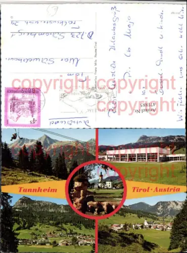 471885,Tannheim Totale Sessellift Hallenbad Mehrbildkarte