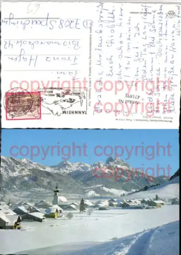 471891,Tannheim Totale m. Rotflüh Bergkulisse Winterbild