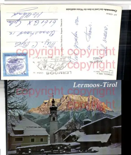 475832,Lermoos Kirche m. Zugspitze Bergkulisse Winterbild