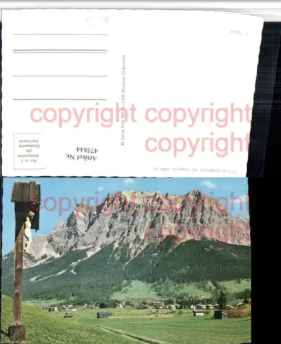 475844,Blick auf Ehrwald Totale Marterl m. Zugspitze Bergkulisse