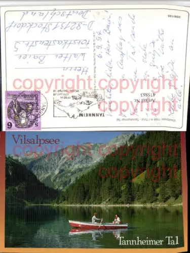 475863,Vilsalpsee See b. Tannheim Ruderboot Bergkulisse
