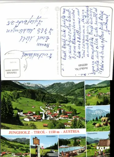 489949,Jungholz Totale Alpvieh Grenztafel Freibad Mehrbildkarte