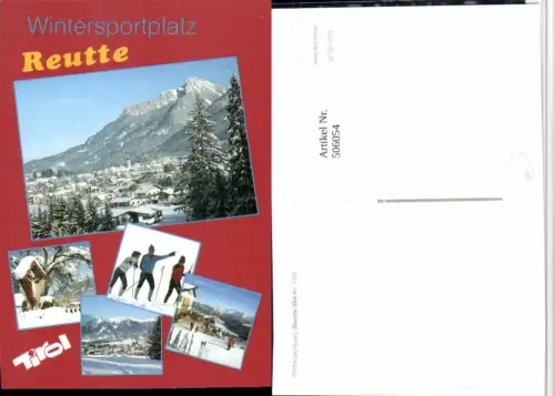 506054,Reutte Totale Wegkreuz Skifahrer Winterbilder Mehrbildkarte