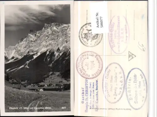 506077,Ehrwald Teilansicht m. Zugspitze Bergkulisse